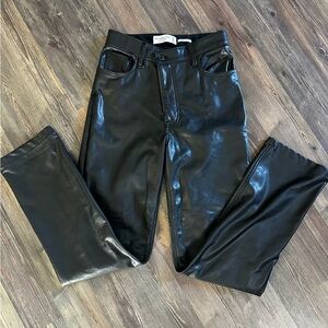 Abercrombie & Fitch Women’s 90’s Straight Ultra High Rise Vegan Leather Pants